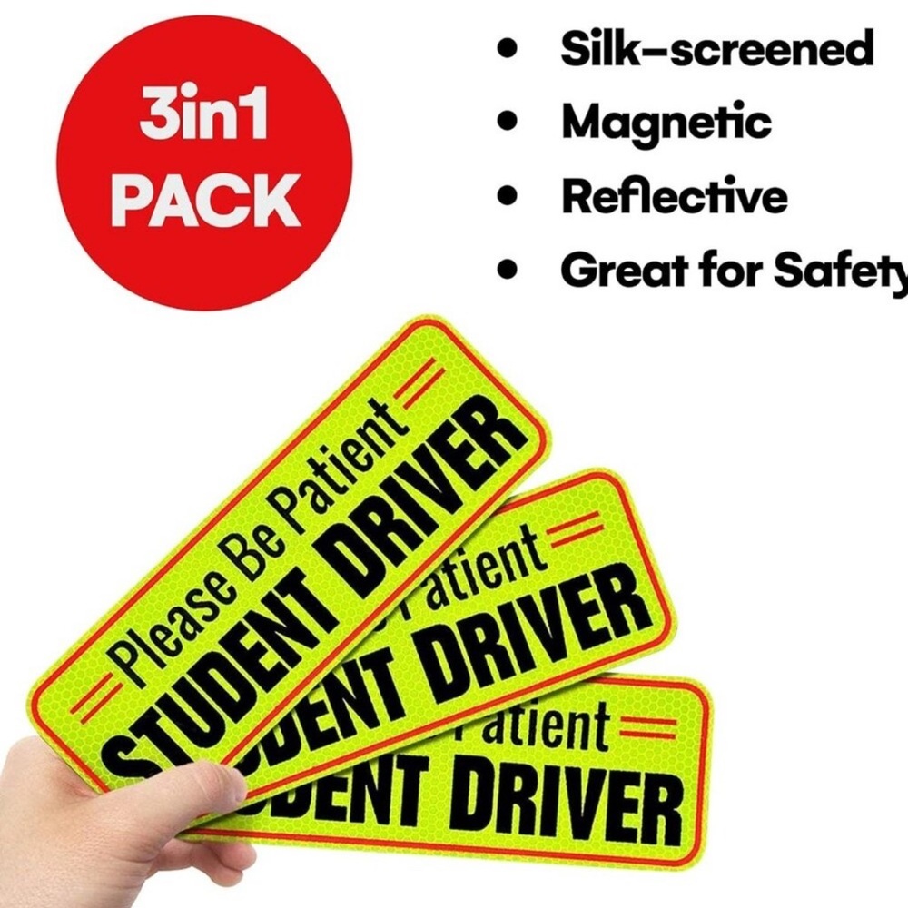 Student Driver Magnetic Safety Signs - Yellow